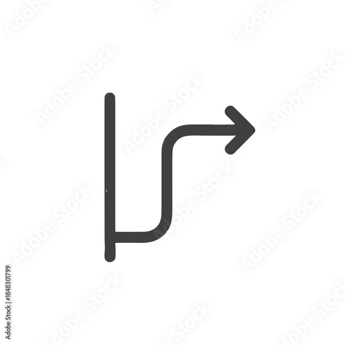 Icon "Cognitive Bias": a straight path that suddenly turns illogically.