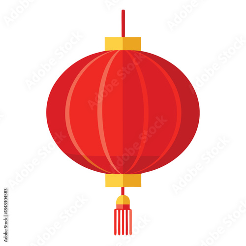 Simple graphic illustration of a red umbrella open and protecting against rain, concept of safety and shelter