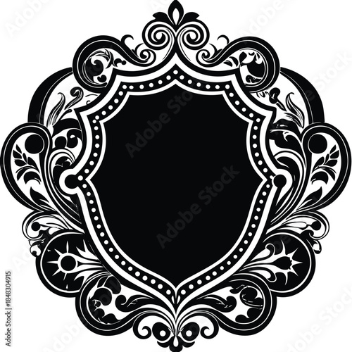 Ornate golden decorative frame, digital illustration, elegant, luxurious, intricate details, vector