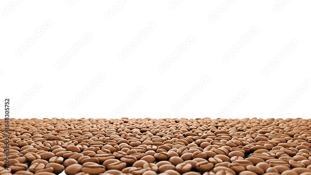 Obraz premium Brown coffee beans on a transparent background isolated on a transparent background food ingredient