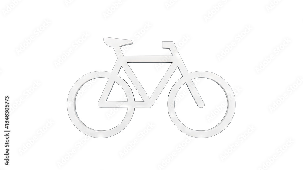 Fototapeta premium White Bicycle Silhouette on White Background