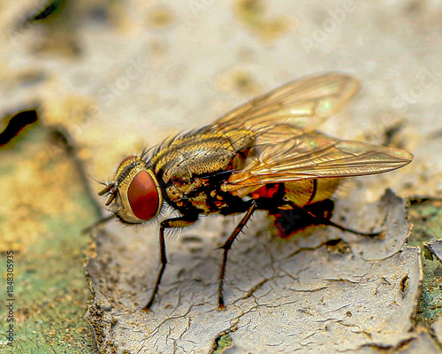 Highly detailed image of a housefly.