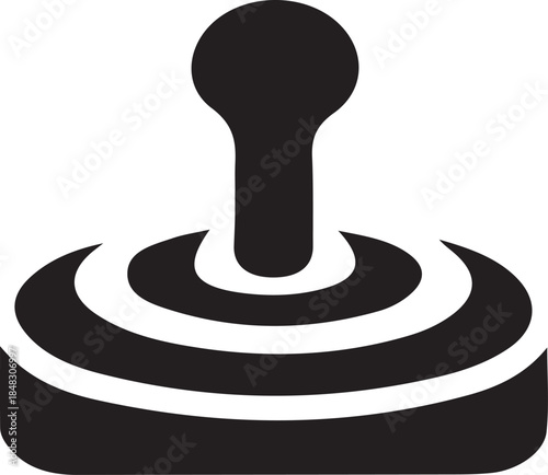 Black and white abstract spiral with a central stem and spherical concentric