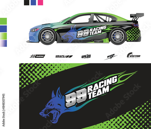 Modern Car Sticker Decal Vector Set for Automotive Vinyl, Racing and Custom Vehicle Graphics