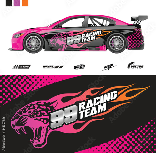 Modern Car Sticker Decal Vector Set for Automotive Vinyl, Racing and Custom Vehicle Graphics