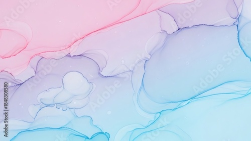Pastel Pink and Blue Alcohol Ink Art 3