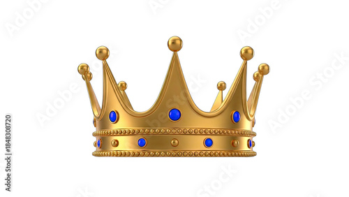 Golden Crown Isolated on White Background