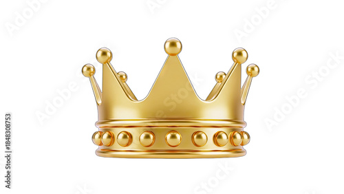 Golden Crown Isolated on White Background