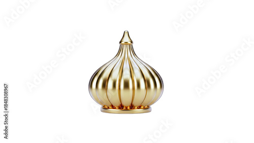 Golden Dome Ornament Isolated on White Background