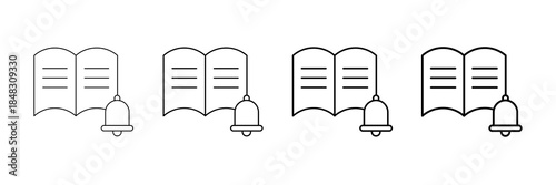 Reminder Icons Vector Set In Different Stroke Line Style