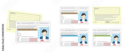 運転免許証の表と裏のイラストセット
