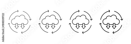 Carbon Offset Icons Vector Set In Different Stroke Line Style