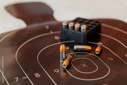 Canvas Print Justice on Target: Bullets Reflect Crime, Law, and Legal Authority