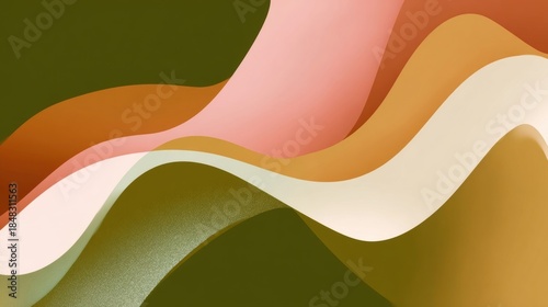 Abstract Wavy Layers in Earthy Tones