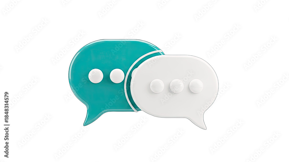 Fototapeta premium 3D Chat Bubbles: Communication and Messaging Concept