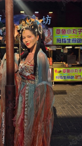 Woman Wearing Traditional Chinese Clothing 