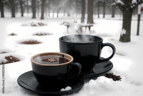cup of coffee on snow