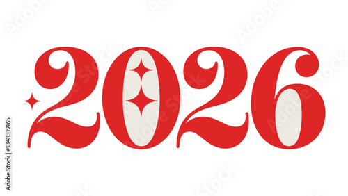 The Year 2026: A stylish design with the vibrant number 2026 boldly presented, representing the essence of a new beginning, a vision for the future.