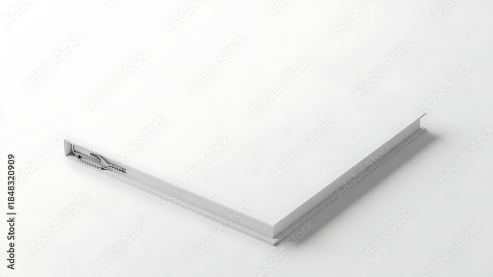 Naklejka premium Minimalist White Book or Notebook on a Clean White Background.