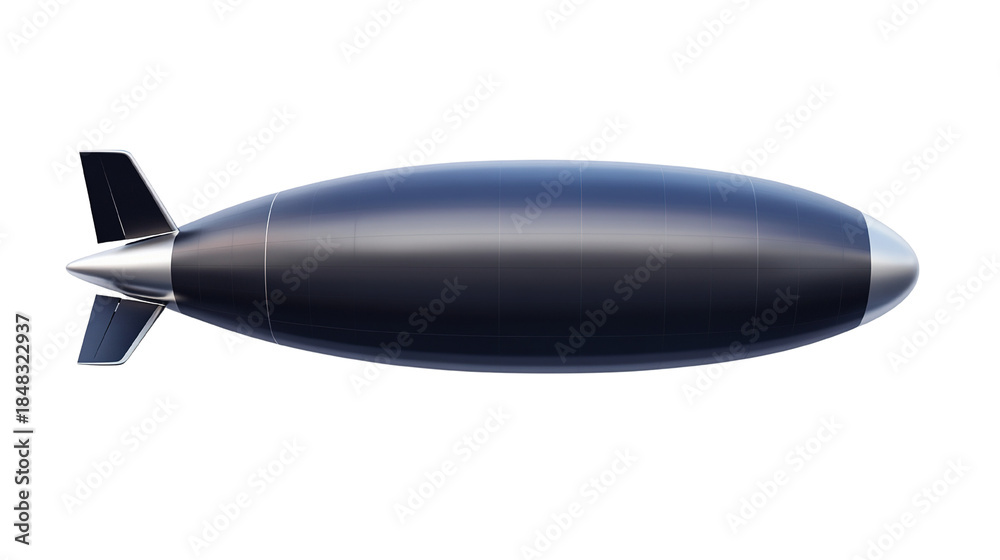 Fototapeta premium Illustration of a futuristic zeppelin or airship design on a black background