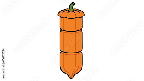 Stacked Orange Pumpkins Cartoon Illustration