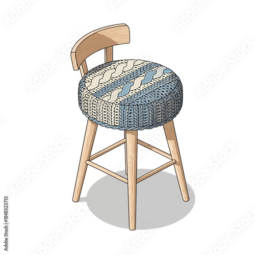 Handcrafted wooden chair with woven fabric seat showcasing traditional craftsmanship and rustic