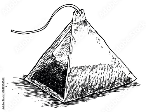 Simple tea bag illustration hand drawn outline vector illustration