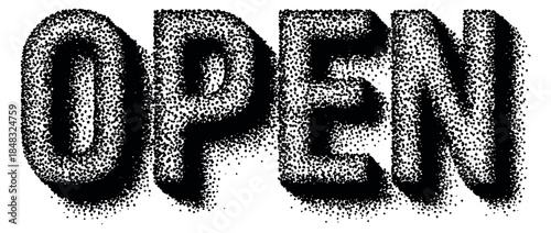 Modern open text with stippling shading