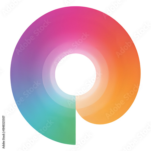 Vibrant Color Wheel Illustration Featuring Gradient Hues and a Central White Space