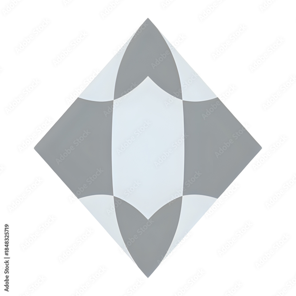 Obraz premium A geometric diamond shape with layered purple and pink gradients viewed from directly above