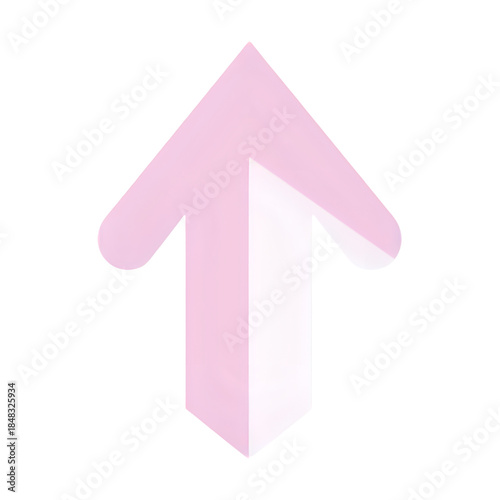 A light pink arrow pointing upwards against a plain white background illustration
