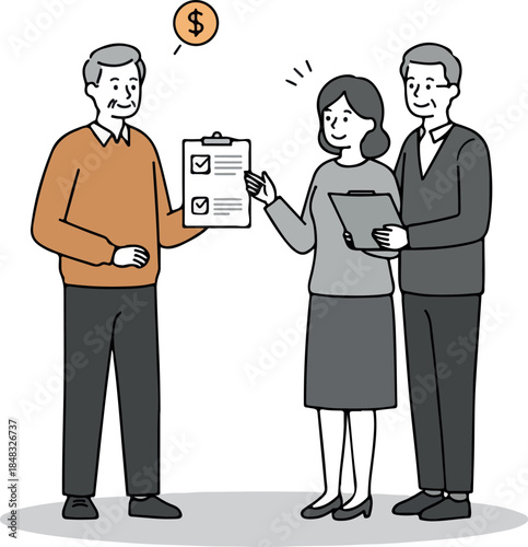 Elderly Couple Consults Agent About Financial Planning And Investment