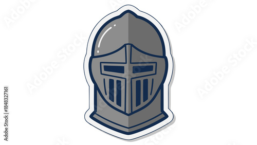 Stylized Knight Helmet Icon: Medieval Warrior Symbol