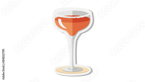 Stylized Orange Cocktail in a Coupe Glass Vector Icon