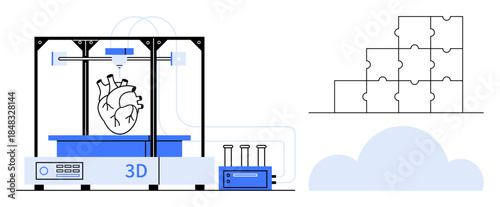 3D printing. 3D printing revolutionizing healthcare and medical innovation. 3D printing human organs for transplants and research applications. Biomedical advances, technology in healthcare