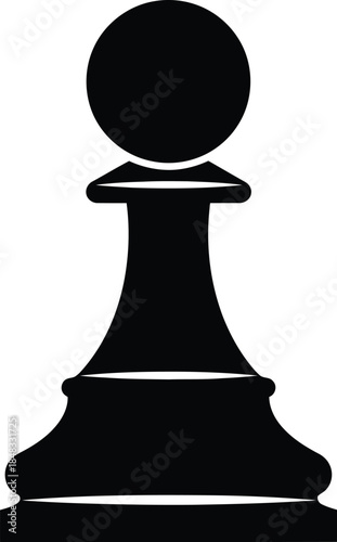 Black chess pawn icon on white background