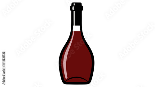 Stylized Red Wine Bottle Icon
