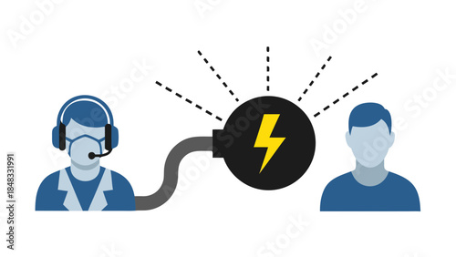 Support Power: Person Connected to Energy Symbol