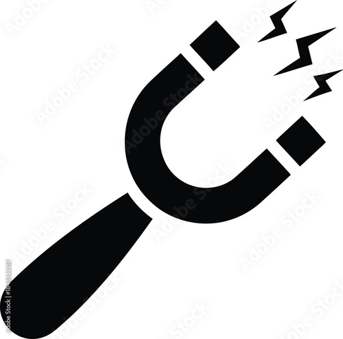 Magnet attracting metal shavings