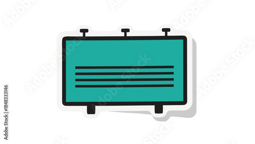 Turquoise Billboard Sticker with Horizontal Lines