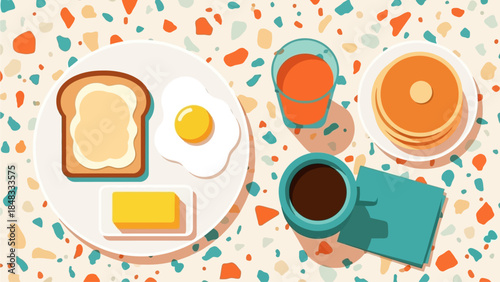 Golden trophy and utensils on podium with colorful ribbons