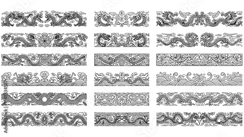 Collection of black and textured strips