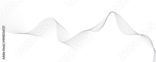 Abstract minimal clean wavy gray line flowing particles future technology concept abstract wave curve lines banner background.	