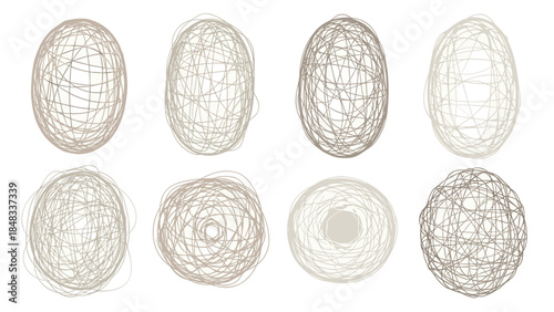 Collection of wireframe eggs