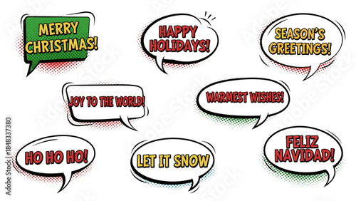 Collection of christmas speech bubbles