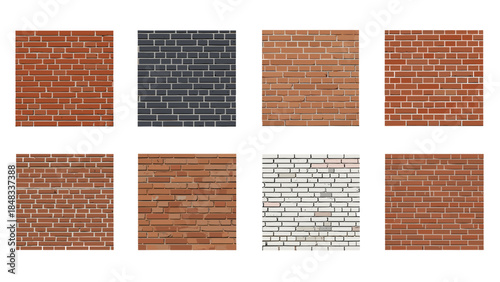 Set of various brick wall textures