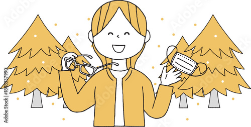 花粉症を克服した女性単色