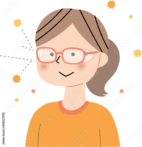 花粉保護メガネをした女の子