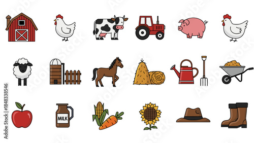 Collection of farm icons