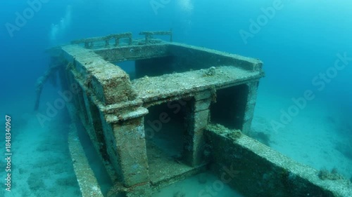 old buildings sunk to the bottom of the sea footage